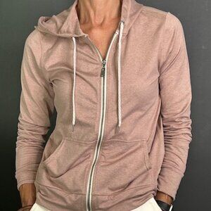 Vuori Halo Performance Hoodie _ Heather Pink_Size XS